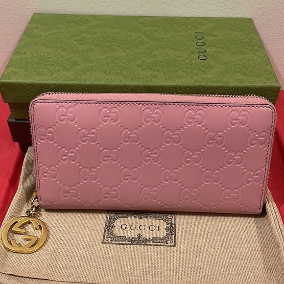SOLD‼️Authentic Guccisima Pink Leather Zippy Wallet💓 - Picture 5 of 15